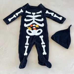 Halloween 6 month skeleton pajama costume baby